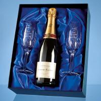 Thumbnail for 2 Blenheim Lead Crystal Champagne Flutes and 75cl Bottle of Laurent Perrier Champagne
